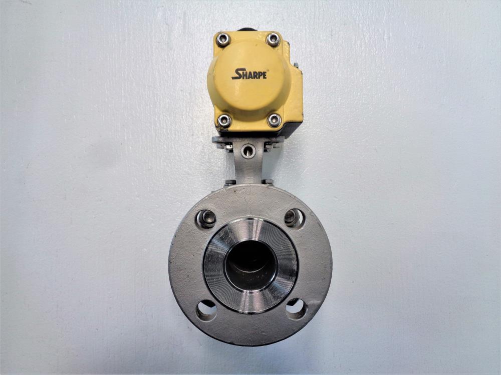 Sharpe 1-1/2" 150# Flanged Ball Valve, Stainless Steel w/ Actuator SPNII063